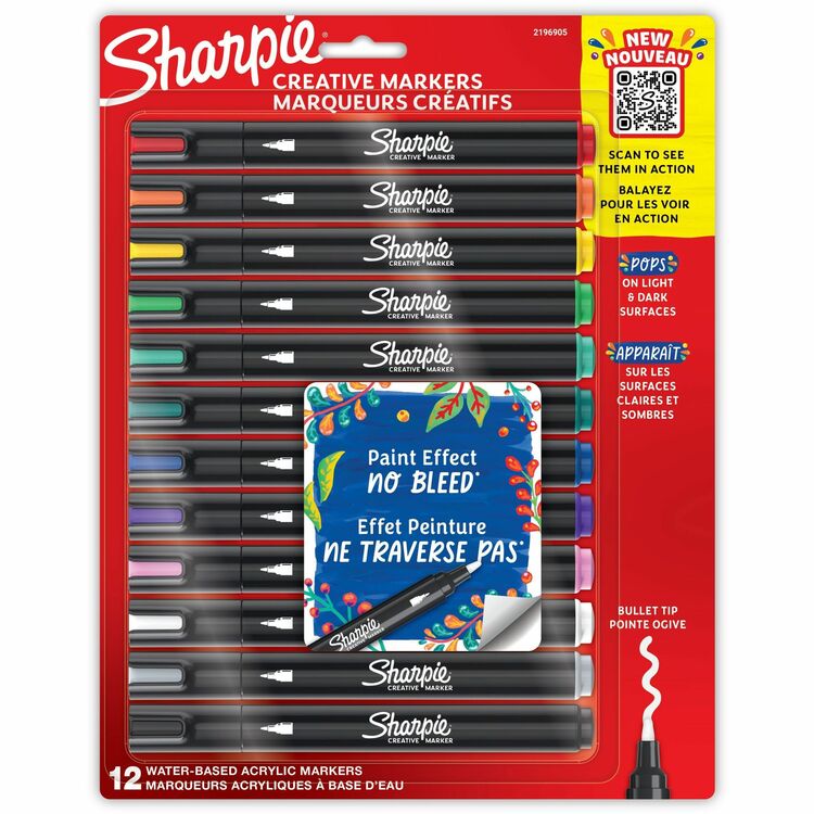 Sharpie Creative Markers, Medium Bullet Tip, Assorted Colors, 12/Pack (SAN2196905) Pack of 12