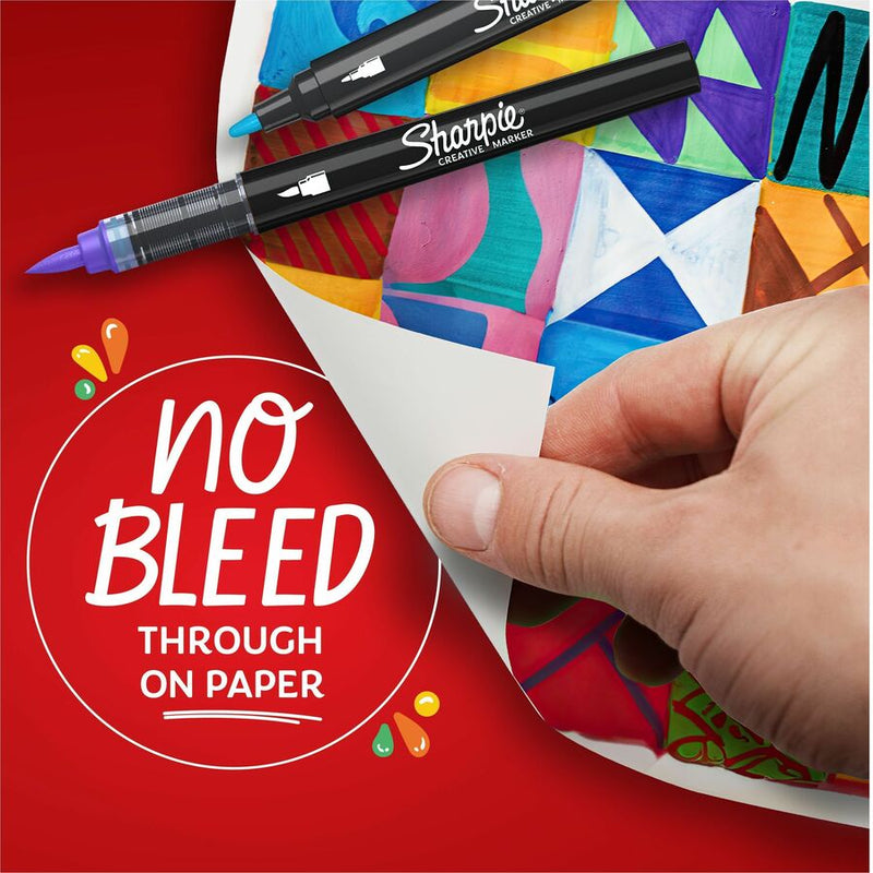 Sharpie Creative Markers, Water-Based Acrylic Markers, Bullet Tip, Bold Bullet Marker Point, Assorted Ink, Water Based, 2/Pack (SAN2196906) Pack of 2