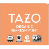 Tazo Regenerative Organic Refresh Mint Herbal Tea Bag, Herbal Tea, 16/Box (TZO00350BX) Box of 16