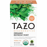 Tazo Regenerative Organic Refresh Mint Herbal Tea Bag, Herbal Tea, 16/Box (TZO00350BX) Box of 16