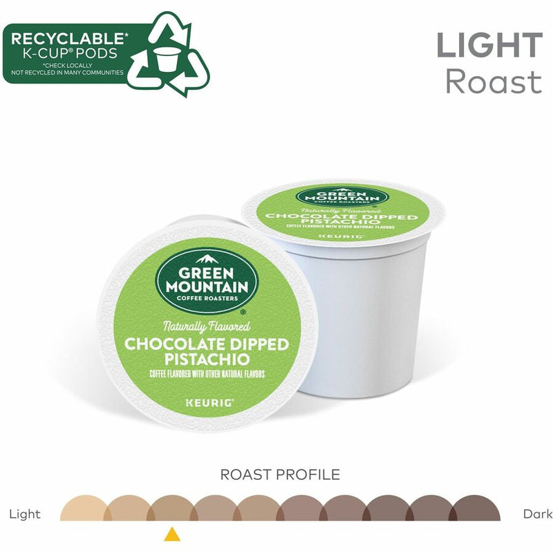 Green Mountain Coffee Roasters® K-Cup Chocolate Dipped Pistachio Coffee, Compatible with Keurig Brewer, Medium, 24/Box (GMT0158) Box of 24