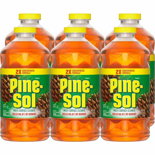 Pine-Sol Multi-Surface Cleaner Disinfectant Concentrated, Pine Scent, 80 oz Bottle, 6/Carton (CLO60160CT) Case of 6