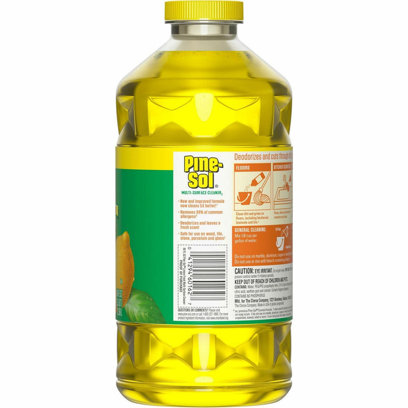 Pine-Sol Multi-Surface Cleaner, 80 fl oz (2.5 quart), Lemon Fresh Scen, 6/Carton (CLO60162CT) Case of 6