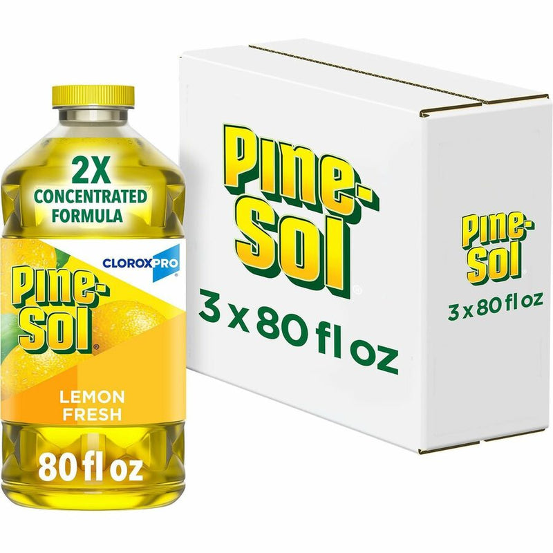 Pine-Sol Multi-Surface Cleaner Concentrate, 80 fl oz (2.5 quart), Lemon Fresh Scent, 3/Carton (CLO60607) Case of 3