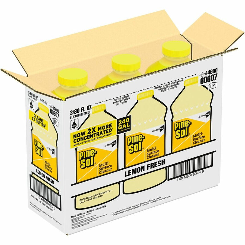 Pine-Sol Multi-Surface Cleaner Concentrate, 80 fl oz (2.5 quart), Lemon Fresh Scent, 3/Carton (CLO60607) Case of 3