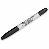 Sharpie Twin-Tip Permanent Marker, Fine/Extra-Fine Bullet Tip, Black, Dozen (SAN32001BX) Box of 12