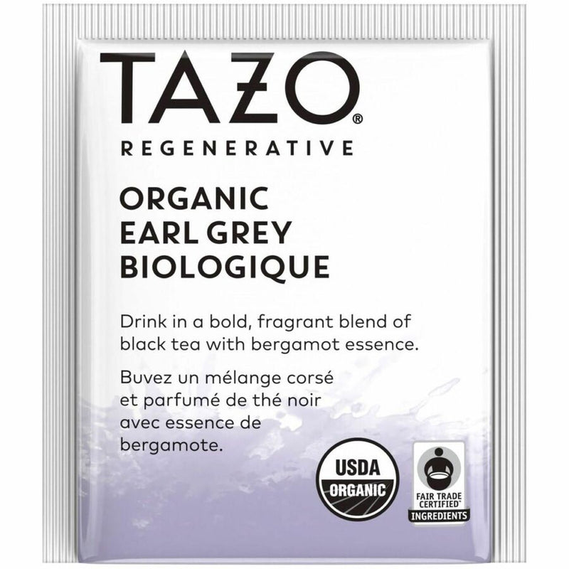 Tazo Regenerative Organic Earl Grey Black Tea Bag, Black Tea, 16/Box (TZO00352BX) Box of 16