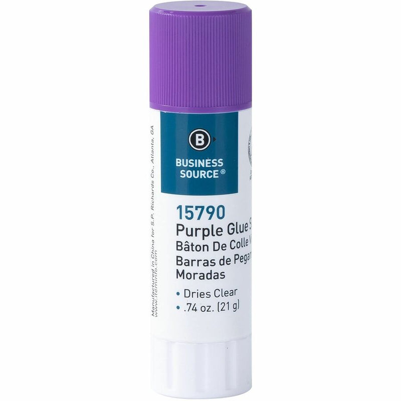 Business Source Bulk Purple Glue Sticks, 0.74 oz, 12/Box, Purple (BSN15790) Box of 12