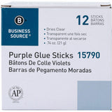 Business Source Bulk Purple Glue Sticks, 0.74 oz, 12/Box, Purple (BSN15790) Box of 12