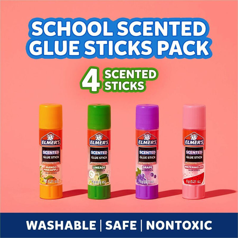 Elmer's Scented Glue Sticks, 0.21 oz, 4/Pack, Tropical Mix (EPI2175690) Pack of 4