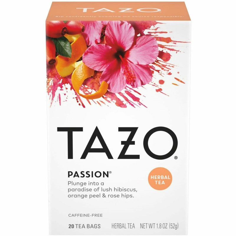 Tazo Passion Herbal Tea Bag, Herbal Tea, Organic, 20/Box (TZO20045BX) Box of 20