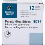 Business Source Bulk Purple Glue Sticks, 0.26 oz, 12/Box (BSN15789) Box of 12