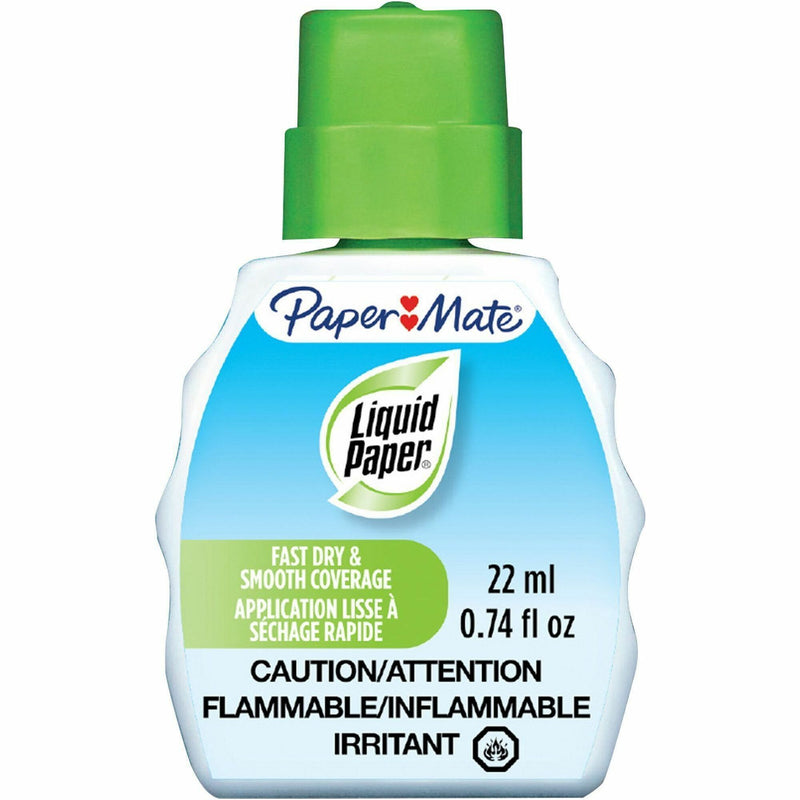 Paper Mate Liquid Paper Fast Dry Correction Fluid, 22 mL, Bright White, Fast-drying (PAP5640115KEA) Each