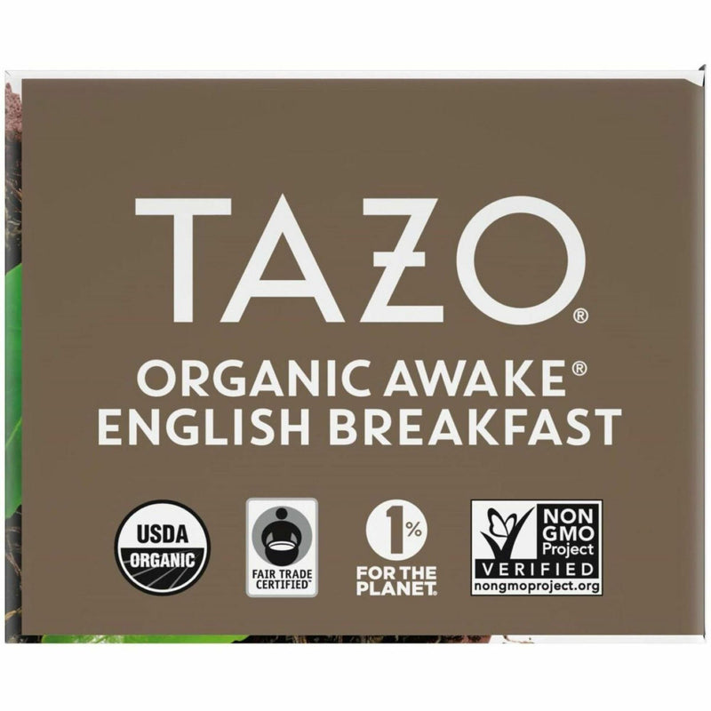 Tazo Regenerative Organic Awake English Breakfast Black Tea Bag, Black Tea, Organic, 16/Box (TZO00303BX) Box of 16