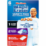 Mr. Clean Magic Eraser Variety Pk, For Multipurpose, Sponge, WidthDurable, Long Lasting, Blue, 6/Box (PGC12396) Box of 6