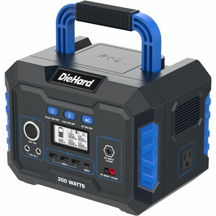 DieHard 300-Watt Lithium-ion Portable Power Station/Solar Generator (ESMDH2000101) Each