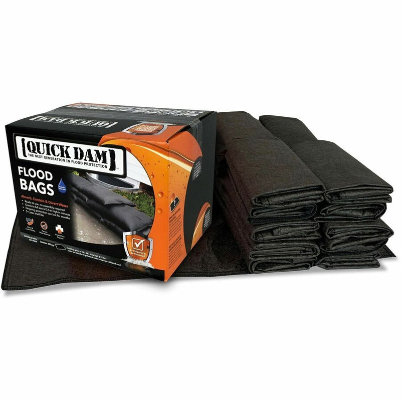 Quick Dam Flood Bags, 12" Width x 24" Depth, 20/Carton, Black (APRQD122420) Case of 20