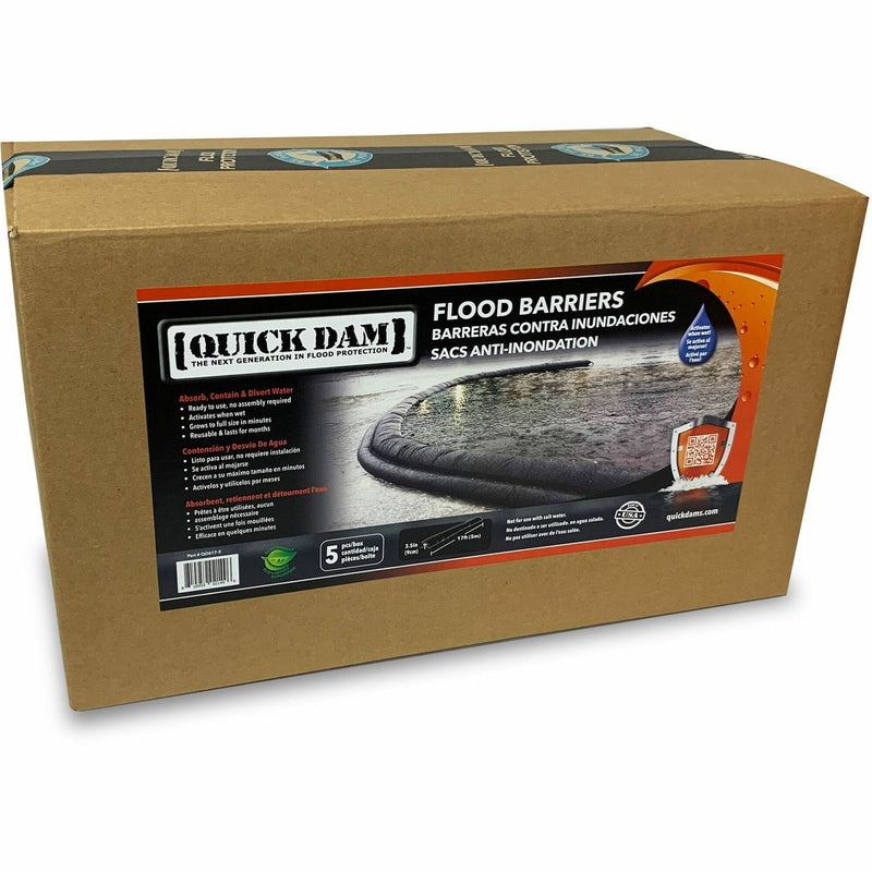 Quick Dam Flood Barriers - 3.5" Height - 5/Carton - Black (APRQD6175) Case of 5