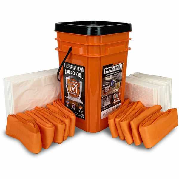 Quick Dam Compact Square Grab & Go Bucket Kits, 40/Carton, Orange (APRWUGGV) Case of 40