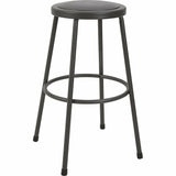 Lorell Metal Shop Stool, Vinyl Seat, Light Gray, Metal (LLR83083) Each