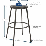 Lorell Metal Shop Stool, Vinyl Seat, Light Gray, Metal (LLR83083) Each