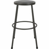 Lorell Metal Shop Stool, Vinyl Seat, Light Gray, Metal (LLR83083) Each