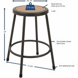 Lorell Metal Shop Stool, Wood, Light Gray (LLR83080) Each