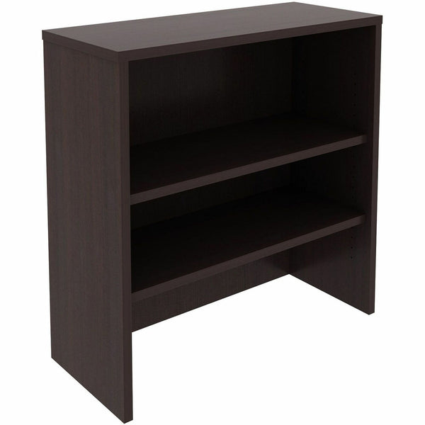 Lorell Essentials 2-shelf Stack-on Bookcase, 36" x 15" x 36", 2 Shelves, Material: Laminate, Metal, Finish: Espresso (LLR69629) Each