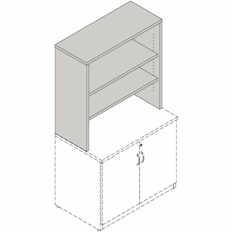 Lorell Essentials 2-shelf Stack-on Bookcase, 36" x 15" x 36", 2 Shelves, Material: Laminate, Metal, Finish: Espresso (LLR69629) Each