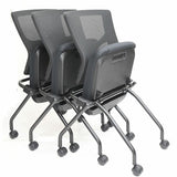 Lorell Conjure Mesh Training Chairs, Polyurethane, Molded Foam, Fabric Seat, Black, 2/Carton (LLR62020) Case of 2