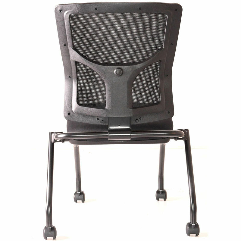 Lorell Conjure Mesh Training Chairs, Polyurethane, Molded Foam, Fabric Seat, Black, 2/Carton (LLR62020) Case of 2