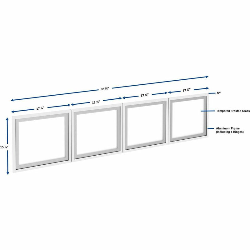 Lorell Desk-Mount Hutch Frosted Glass Door, 72" (LLR59713) Set of 4