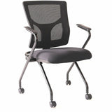 Lorell Conjure Mesh Training Chairs with Arms, Polyurethane, Molded Foam, Fabric Seat, Black, Armrest, 2/Carton (LLR62019) Case of 2