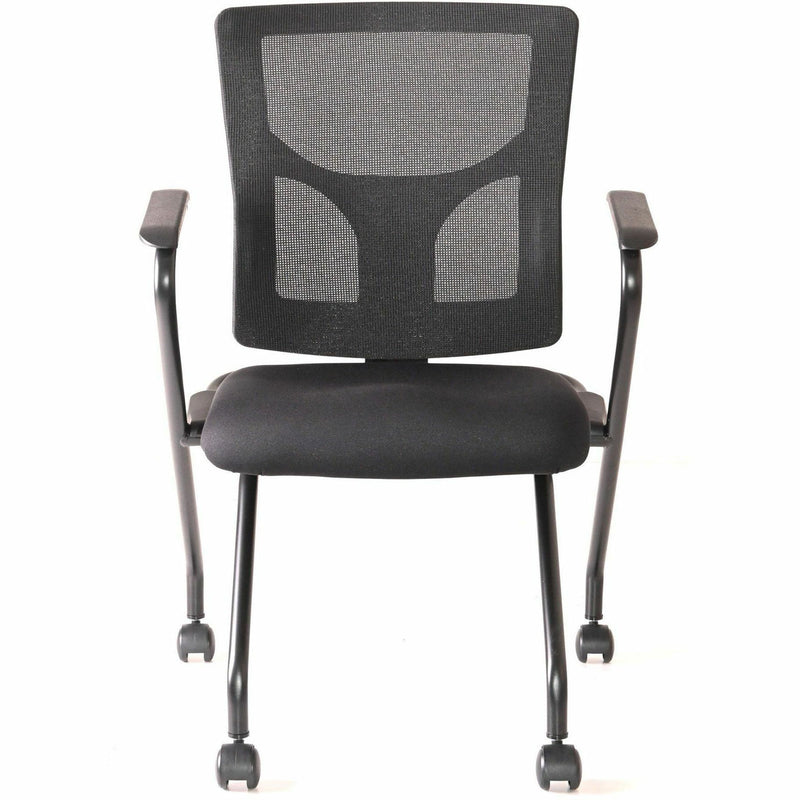 Lorell Conjure Mesh Training Chairs with Arms, Polyurethane, Molded Foam, Fabric Seat, Black, Armrest, 2/Carton (LLR62019) Case of 2