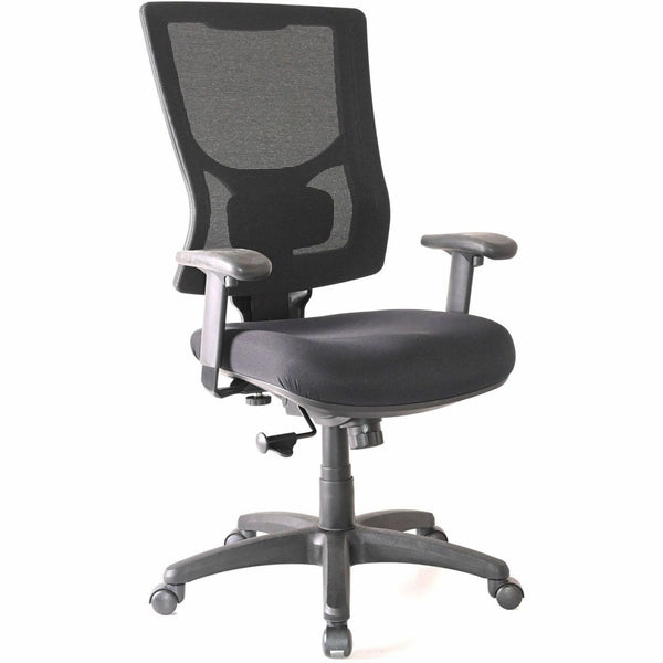 Lorell Conjure High-Back Swivel/Tilt Office Chair, Fabric, Polyurethane, Molded Foam Seat, High Back, Black, Armrest (LLR62018) Each