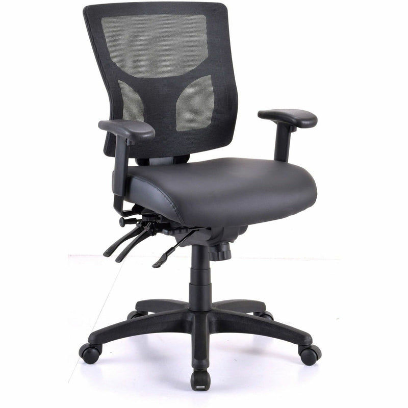 Lorell Conjure Mid-Back Office Chair, Vinyl, Foam, Polyurethane Seat, Mid Back, Black, Armrest (LLR62041) Each