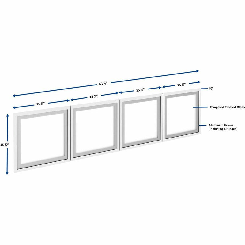 Lorell Desk-Mount Hutch Frosted Glass Door, 66" (LLR59712) Set of 4