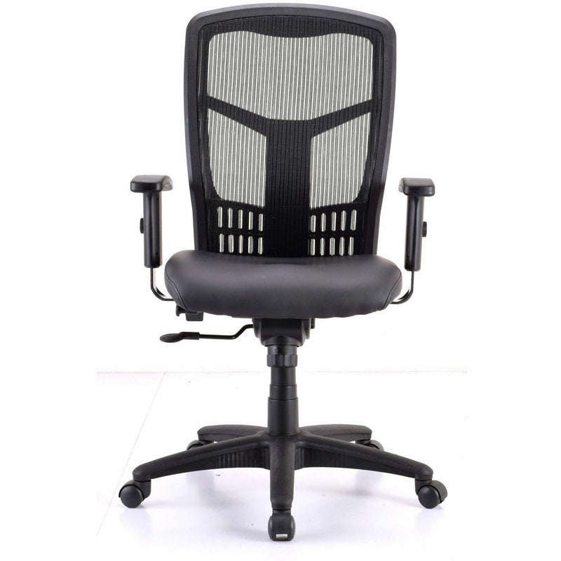 Lorell Executive High-back Swivel Chair, Antimicrobial Vinyl Seat, High Back, 5-star Base, Black, Armrest (LLR86245) Each