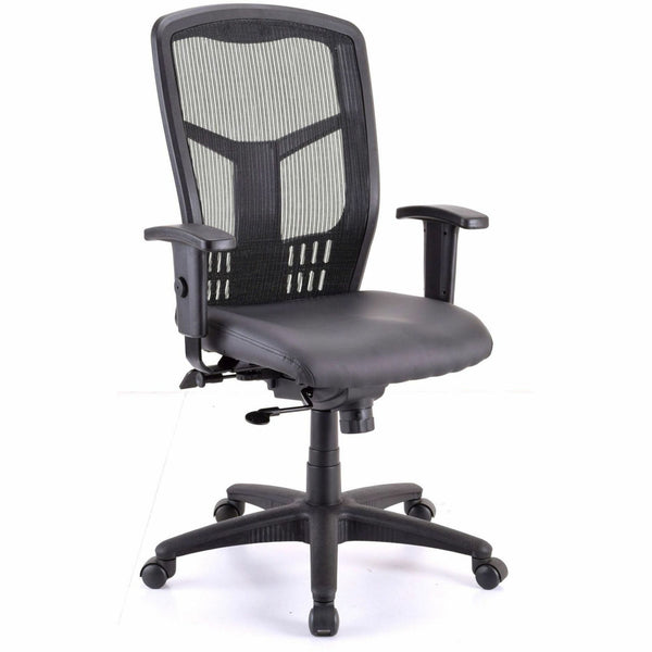 Lorell Executive High-back Swivel Chair, Antimicrobial Vinyl Seat, High Back, 5-star Base, Black, Armrest (LLR86245) Each