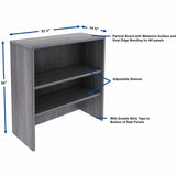 Lorell Essentials 2-shelf Stack-on Bookcase, 36" x 15" x 36", 2 Shelves, Material: Laminate, Metal, Finish: Weathered Charcoal (LLR69628) Each