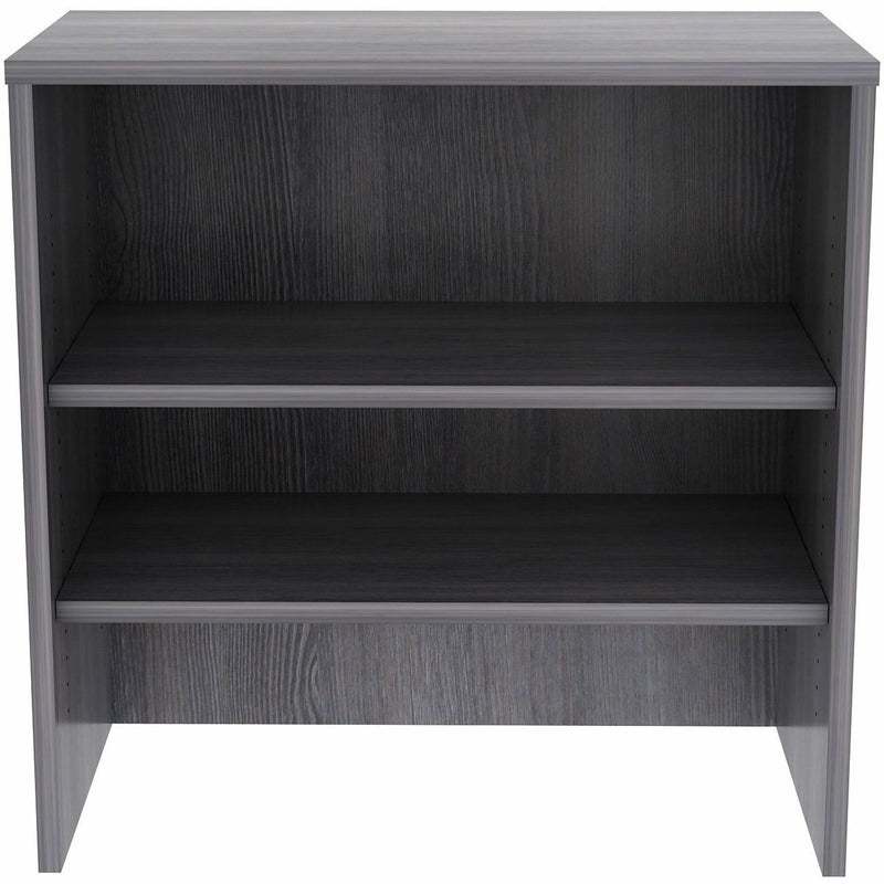 Lorell Essentials 2-shelf Stack-on Bookcase, 36" x 15" x 36", 2 Shelves, Material: Laminate, Metal, Finish: Weathered Charcoal (LLR69628) Each