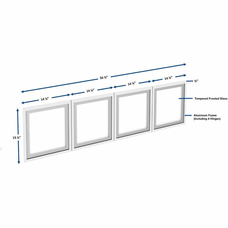 Lorell Desk-Mount Hutch Frosted Glass Door, 60" (LLR59711) Set of 3