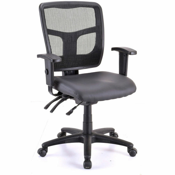 Lorell Executive Antimicrobial Mid-back Chair, Antimicrobial Vinyl Seat, Black Frame, Mid Back, 5-star Base, Black, Armrest (LLR86241) Each