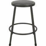 Lorell Metal Shop Stool, Vinyl Seat, Light Gray, Metal (LLR83081) Each