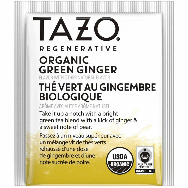 Tazo Regenerative Organic Green Ginger Green Tea Bag, Green Tea, Organic, 16/Box (TZO00356BX) Box of 16