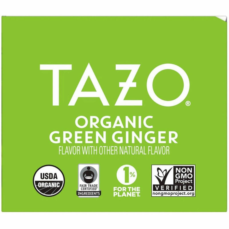 Tazo Regenerative Organic Green Ginger Green Tea Bag, Green Tea, Organic, 16/Box (TZO00356BX) Box of 16