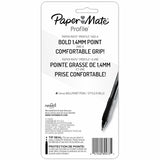 Paper Mate Profile Ballpoint Pen, Assorted Ink, Black, Blue, Red, Purple Barrel, 1.4 mm Super Bold Pen Point, Retractable, 4/Pack (PAP1938165) Pack of 4