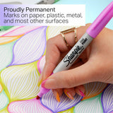 Sharpie Glam Pop Permanent Markers, Fine Marker Point, Assorted Ink, 34/Pack (SAN2185331) Pack of 34