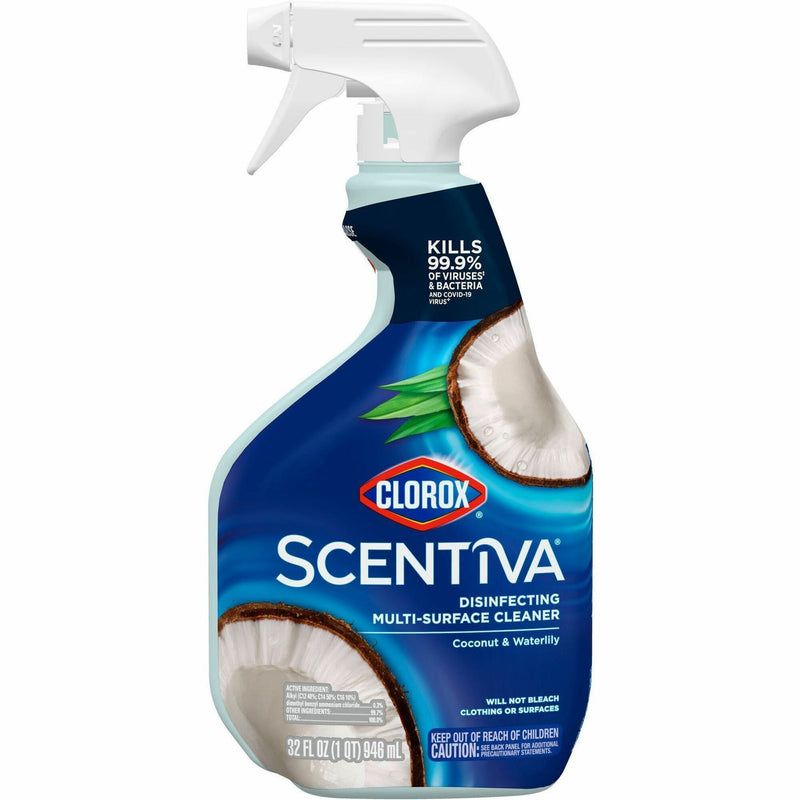 Clorox Scentiva Multi-Surface Cleaner, 32 fl oz (1 quart), Coconut & Water Lily Scent (CLO60521) Each