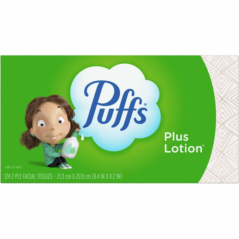 Puffs Basic Facial Tissue, Green, 124/Box, 24/Carton (PGC39346CT) Case of 24